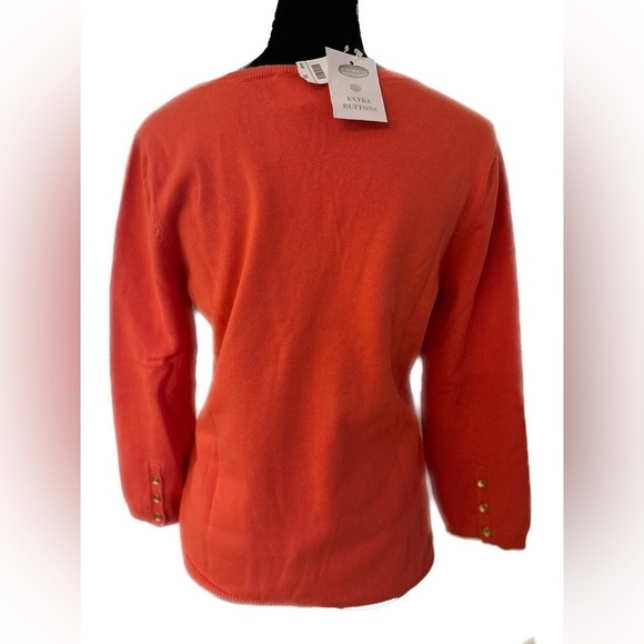 Talbots Pima Cotton Coral Sweater Size Medium NWT - Picture 2 of 8